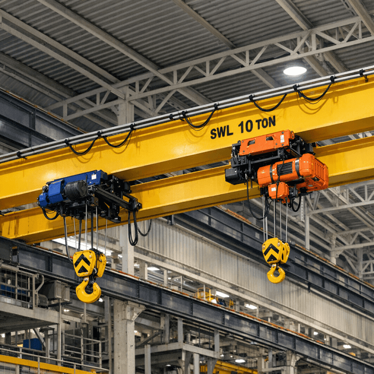Industrial double girder overhead crane